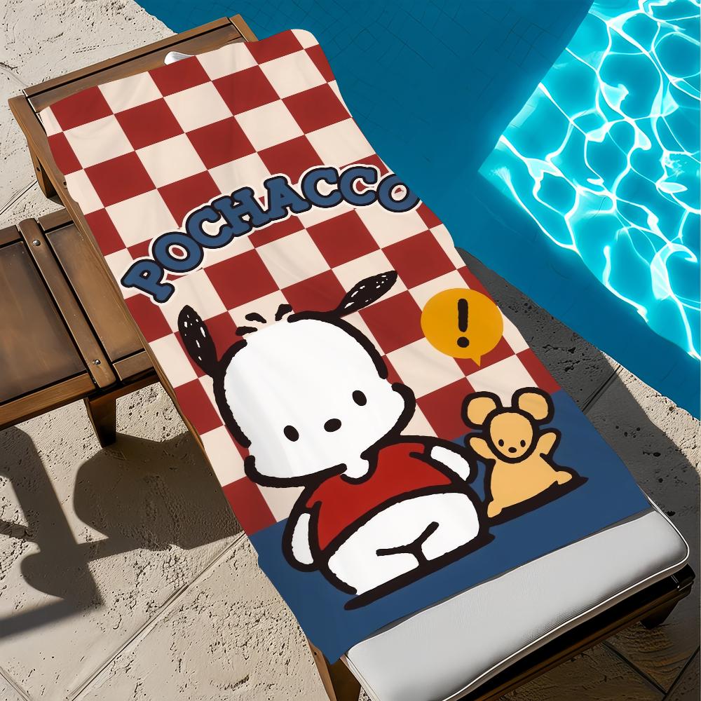 kawaii P-pochacco-o cute Towel Beach Quick Dry Soft Pool Towels Gift for Travel Gym Shower Camping sports