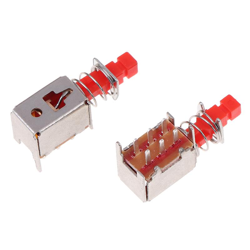 10Pcs Directly Key Switch A03 Ps-22F03 6Pins Self-Locking Power Switches Red