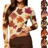 Women's Casual Slim Fit Long Sleeve Polka Dot Neck Blouse