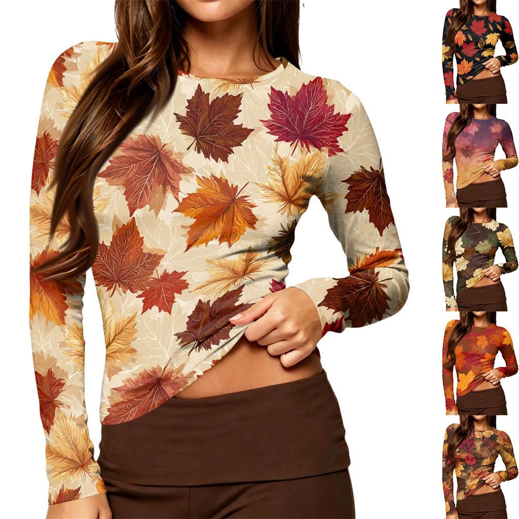Women's Casual Slim Fit Long Sleeve Polka Dot Neck Blouse