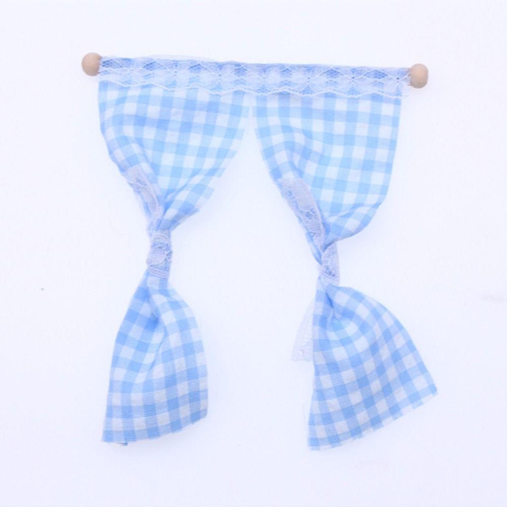 Flower Curtain Dollhouse Decor Accessories 1/12 Scale Miniature Pink Curtain  Kids
