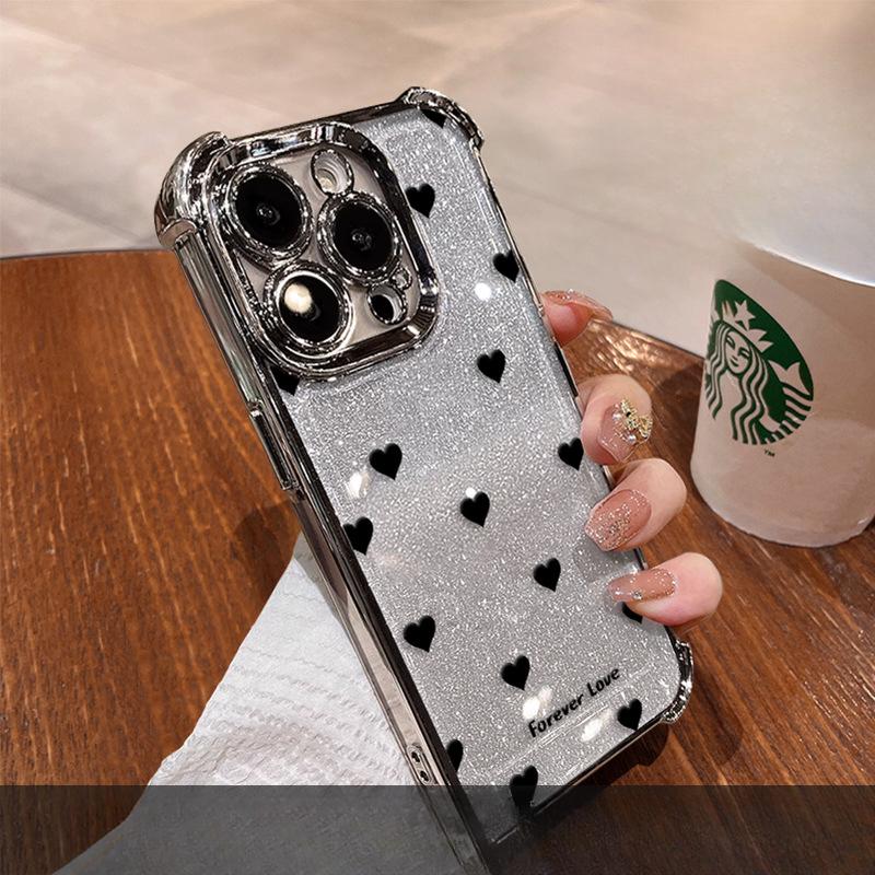 

Полноэкранная подставка Love Подходит для Apple 16 Простой чехол для мобильного телефона Xiaomi 15pro Гальваническое покрытие Противоударный 13 Тонкий Флэш 8 Huawei Redmi NOTE13 Pro