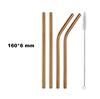 Fruit Juice Straws Mini 160mm Short Rainbow Stainless Steel Metal Straws Straight Bend Reusable Drinking Small 4Straw 1prush