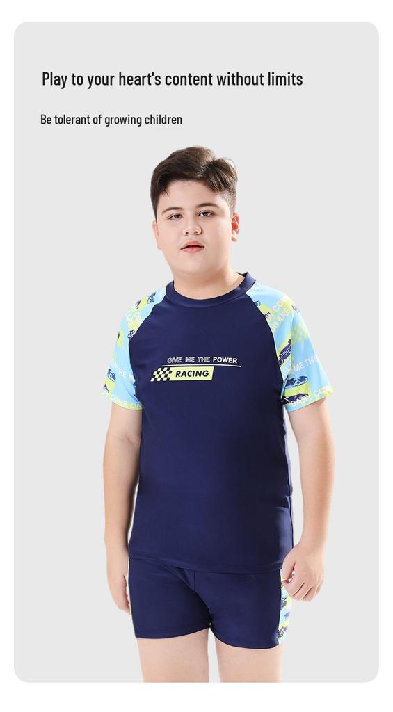 2026 Boys' Quick-Dry Two-Piece Swimsuit Set, Medium & Large Sizes, Customizable, Loose Fit