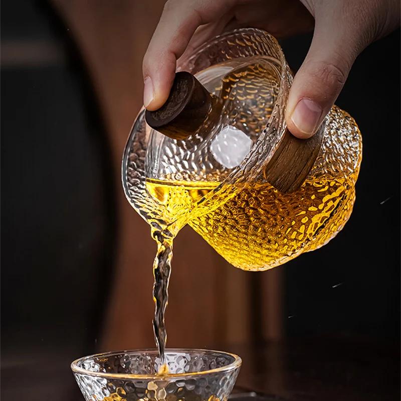 High Temperature Resistance Glass Teapot With Anti-scalding Handle Office Used Tea Cup Transparent Kettle