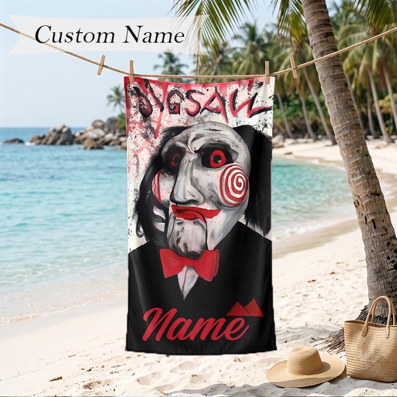 saw Custom Name Printed Beach Towel Personalized Soft Towel For Swimming Beach Travel