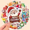 50Pcs Christmas Stickers - Hat Elk Cartoon Graffiti For Diy Decor
