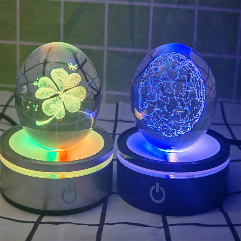 Solar System 3d kristallkula Kristallklot Laser snidad kristallkula med kulstativ Dekorativa planetsfärer Galaxy Födelsedagspresentprydnader