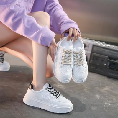Early Spring New Breathable and Lightweight Single Shoes Fashion Height Increase Student Running Leisure Sports Women's Board Shoes