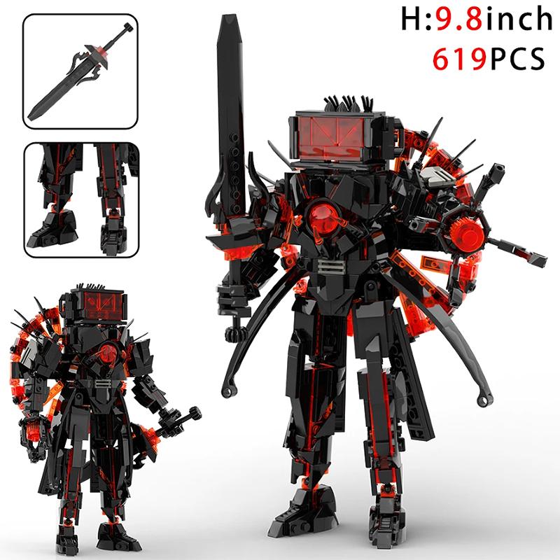 

Набор строительных блоков Skibidi Toilet Titan Speakerman, TV Man, Cameraman - 445 деталей Коллекционные игрушки-конструкторы с персонажами для детей