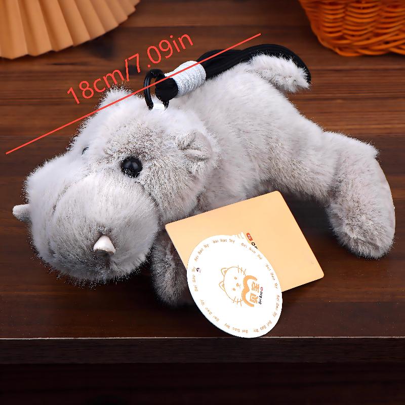

Cute Plush Platypus Raccoon Keychain Kawaii Elephant Crocodile Soft Stuffed Doll Pendant Bag Charms Backpack Key Holder Gifts Hippo