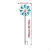 Iron Wind with Stake Metal Windmill Sturdy Sculpture Weatherproof Height 100cm Yard Art for