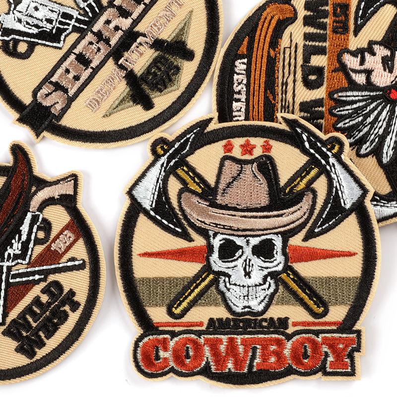 Výšivka s logem, odznak, kulatý, personalizovaná nášivka, nálepka, western denim, výšivka, nálepka, nášivka, doplňky, látková nálepka
