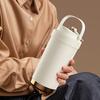 Stainless Steel Coffee Mug Double Wall Insulated Mug 500ml Large Capacity Ceramic Vacuum Flasks Reusable Home Drinkware with Straw