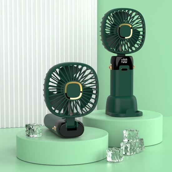 Portable Handheld Fan with Digital Display 90-degree Adjustable 5 Speeds Low Noise Foldable Design Personal Fan