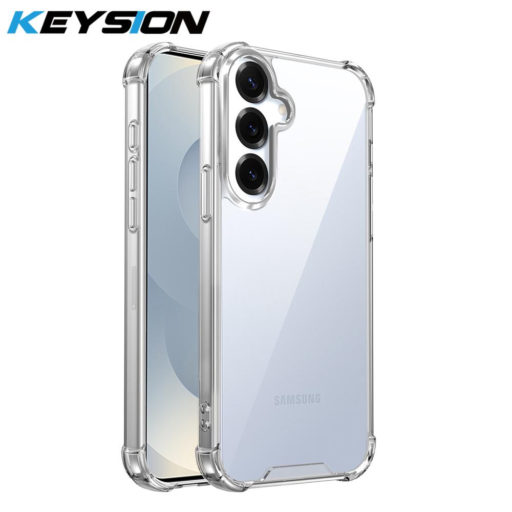 

KEYSION Противоударный прозрачный чехол с четырьмя усиленными углами для Samsung Galaxy S23 S24 S25 Ultra S25+ S23 S24 FE Чехол для телефона из ТПУ+ПК for Galaxy S23 FE чистый
