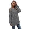 Vintage Fashion Elegant Casual Autumn Ins Wind Broken Hole Solid Color Round Neck Mori Sweater Knit Sweater Women