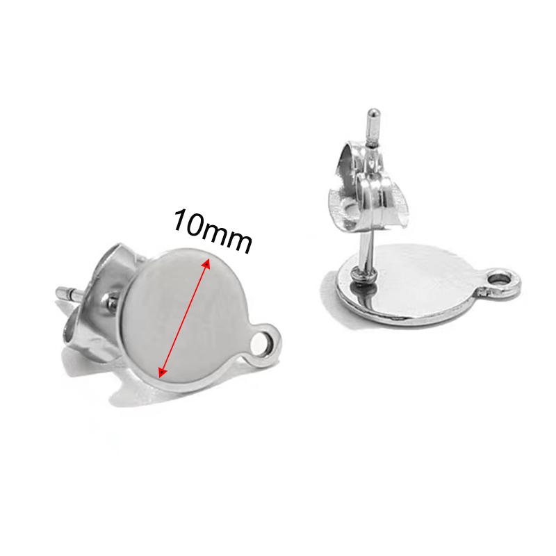 Kein Verblassen 10 Stück Edelstahl Leere Ohrstecker Basis Pins Mit Ohrstecker Ohrrücken für Schmuckherstellung DIY Zubehör