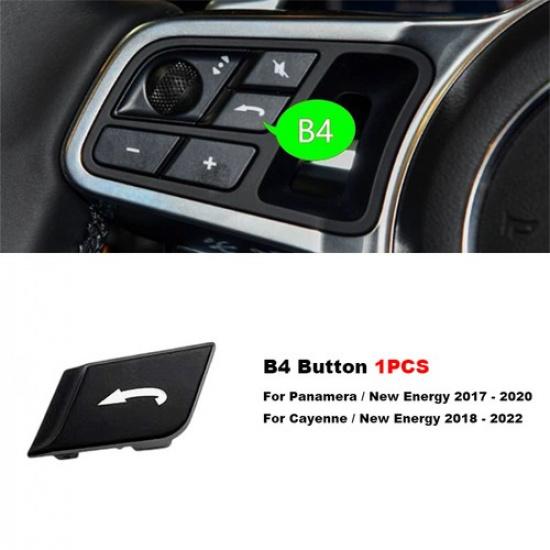 1x Matte Black Car Steering Wheel Switch Button Fix For Porsche Panamera 2017-20
