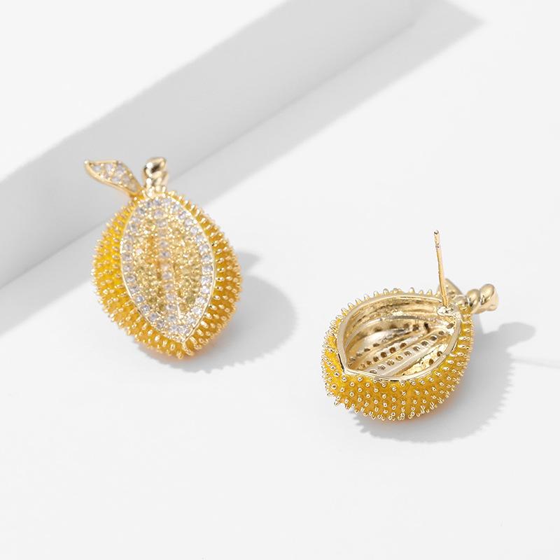 Creative Design Fruit Earrings Exaggerated Personality Atmospheric Earrings Durian Earrings