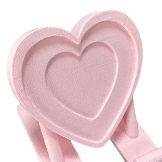 Heart Cell Phone Holder 3D Printed Love Heart Shaped Mobile Phone Stand Valentine's Day Gift for Home Office Desktop Decoration