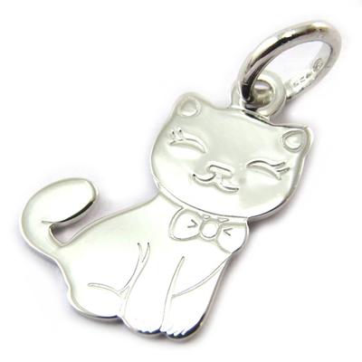 [N3976] - Silver 'Kitten' Pendant (rhodium-plated)