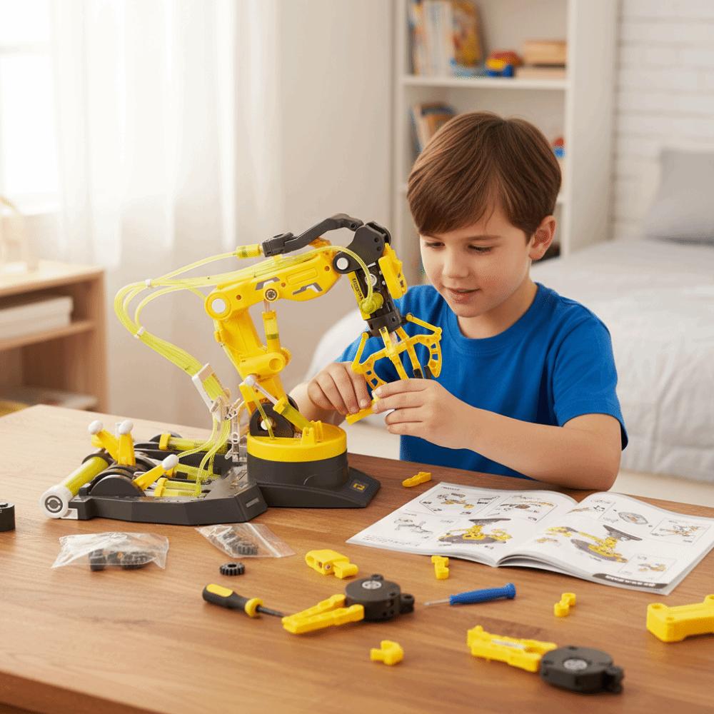 3-in-1 Modellbausatz Hydraulischer Mechanischer Arm Hydrauliksystem Hydraulischer Roboterarm Wissenschaftliches Lernen