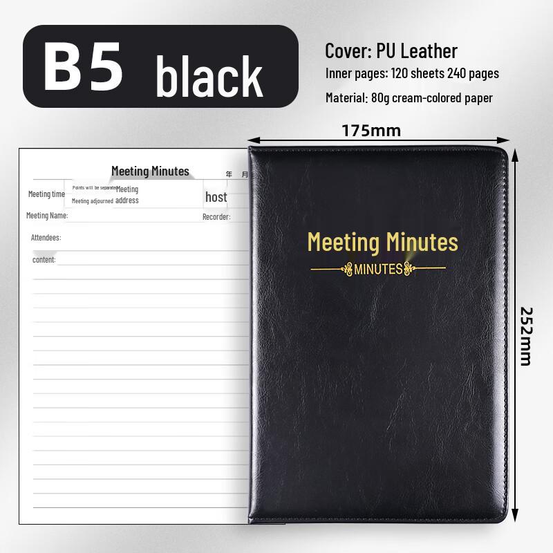 SHEN SHI B5/18K Business Meeting Notebook, 120 Sheets