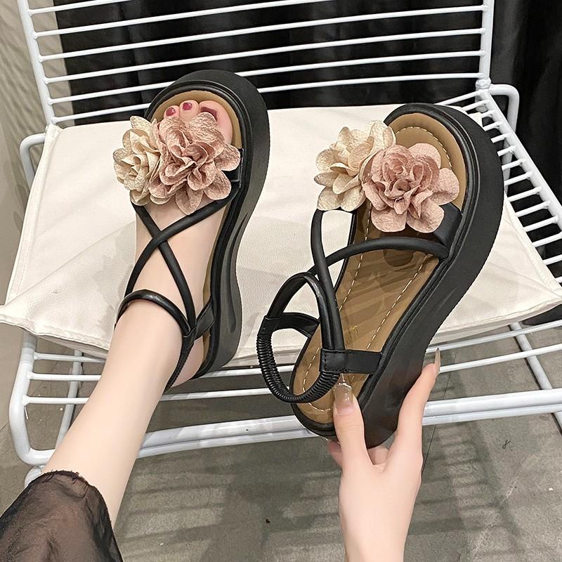 Fashion 2025 Summer New Women High Quality Fiower Women's Sandals Fashion Peep Toe Platform Casual Sandals for Women Plus Size Sandals
