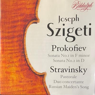 CD PROKOFIEV, STRAVINSKY, SZIGETI - Prokofiev: Son No.1 In F Minor 802042 Biddulph Record 2003 UK Classical Used