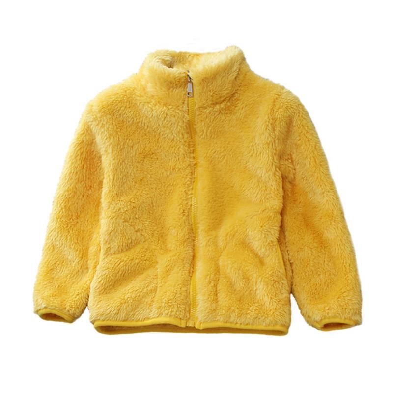 Pluszowy płaszcz zapinany na zamek dla dzieci w wieku 2-8 lat