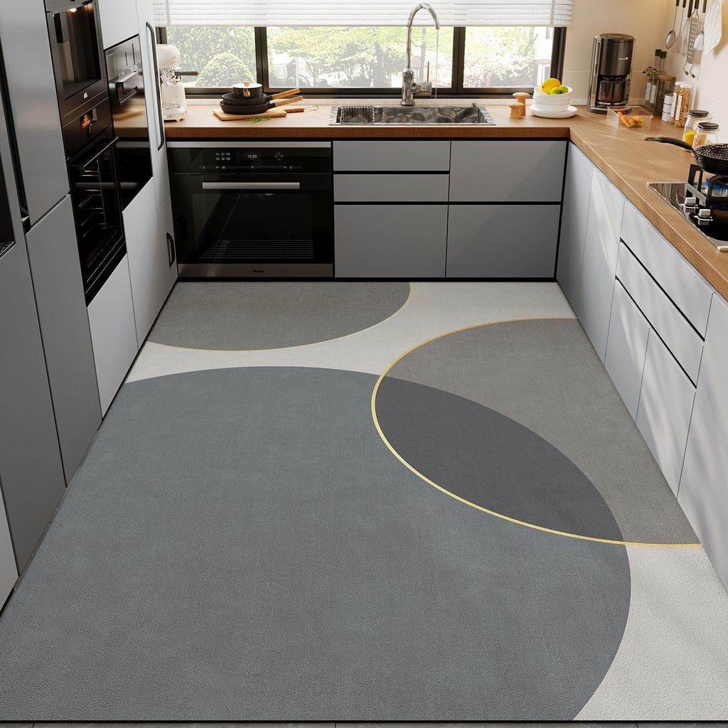 Diatom Mud Kitchen Mat Non-Slip Oil-Resistant Water-AbsorbentWipeable No-Wash Doormat Dirt-Resistant Waterproof Wall-to-Wall Carpet