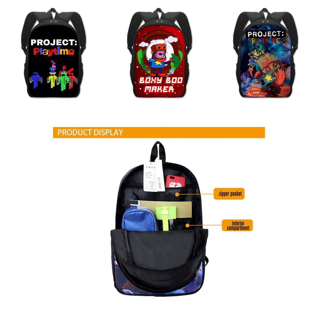 Boxy Boo Backpack Large Capacity Schoolbag Travel Bag Kids Gift