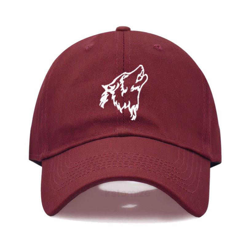Women's Baseball Cap Men's Washed Cotton Wolf Howl Embroidery Embroidery Dad Hat Sport Golf Caps For Man Sun Hats Dropshipping
