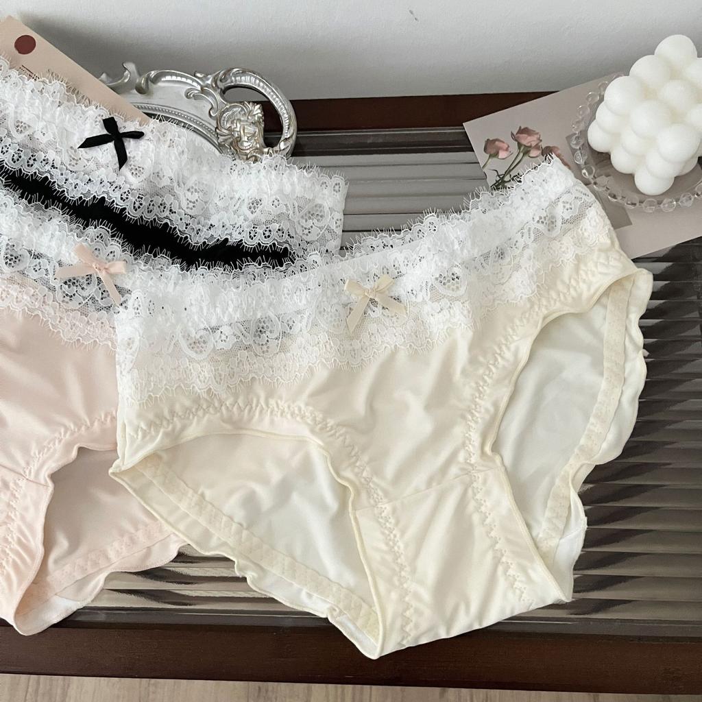 Λεπτά αναπνεύσιμα εσώρουχα Ice μεταξωτά εσώρουχα χωρίς ραφή Γυναικεία σλιπ στη μέση με σέξι δαντελένια γυναικεία εσώρουχα μπικίνι