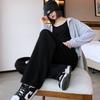Drawstring Casual Sweatpants for Women, Loose Straight-leg Pants, Lazy High-waisted Drape, Walking and Mopping Wide-leg Pants