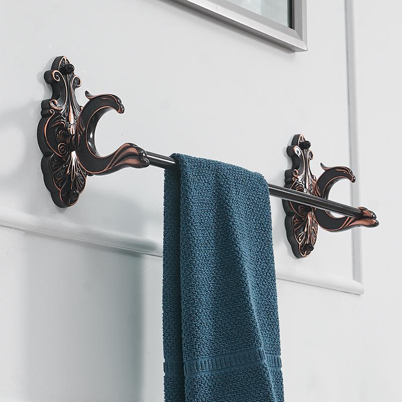 Towel Bars Brass Wall mounted Single Towel Bar Holder Luxury Towel Rack Wall Bathroom Accessories Towel Hanger Rails WF-88810