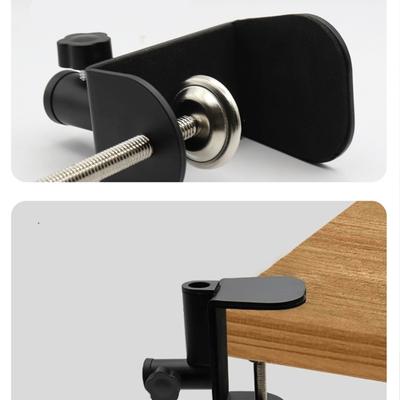 Verstellbare Aluminiumlegierung Schreibtischhalterung Klemme Metall Mikrofonklemme Halter für Mikrofon Scherenarm Lampe Weiches Schutzpolster