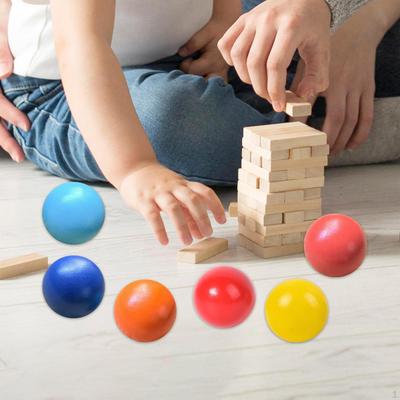6 Pieces Wooden Rainbow Balls Color Recognition Early Educational Replacement Learning Materials for
