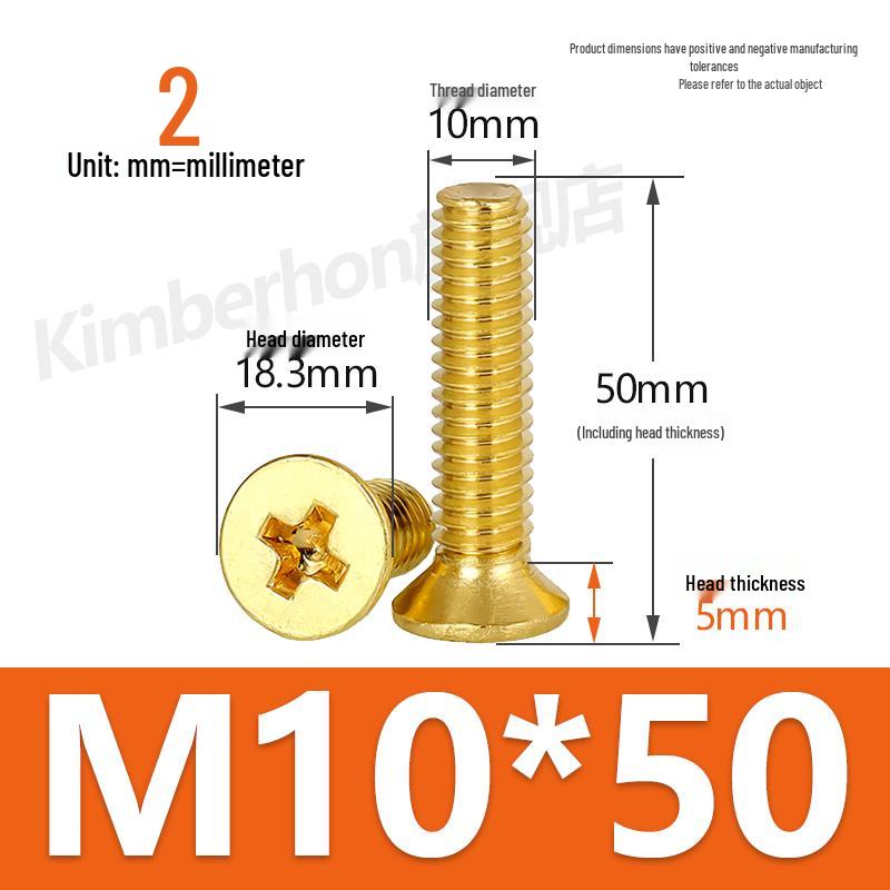 Copper Phillips Countersunk Head Machine Screws, Sizes M2–M4, Lengths 6/8/10/12mm