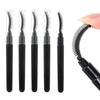 5-piece Silicone Lash Brush Eyelashes Eyelash Separator Mascara Applicator Non-clumping Dust Cover Easy-to-use Makeup Tool (Black-1)