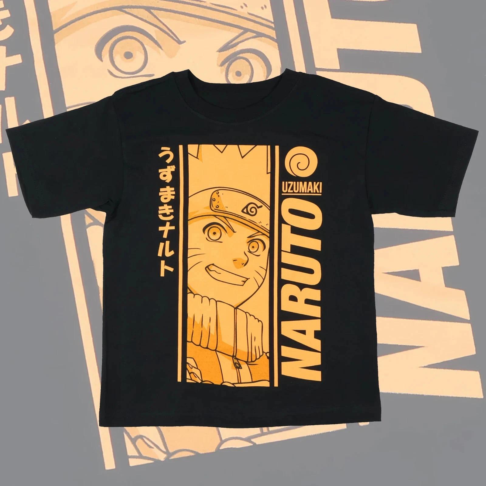 Naruto Youth Boys Naruto Uzumaki Orange Monochrome Shirt New L, XL M