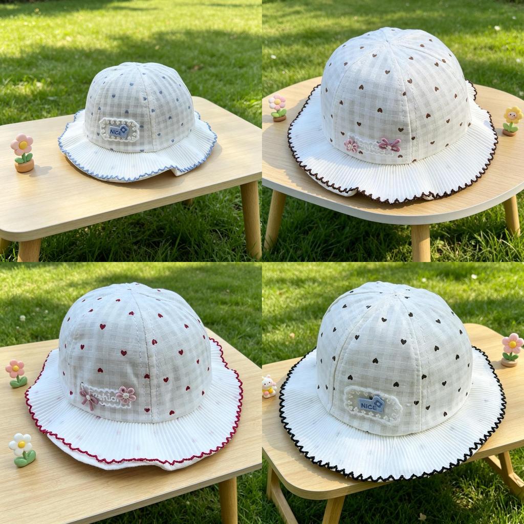 Baby Summer Sun Hat With Adjustable Breathable Fabric For Kids Protection