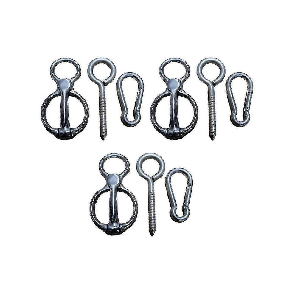 3sets Horse Tie Rings Horse Tack Supplies Snap Buckle Safety Horse Accessory-Good