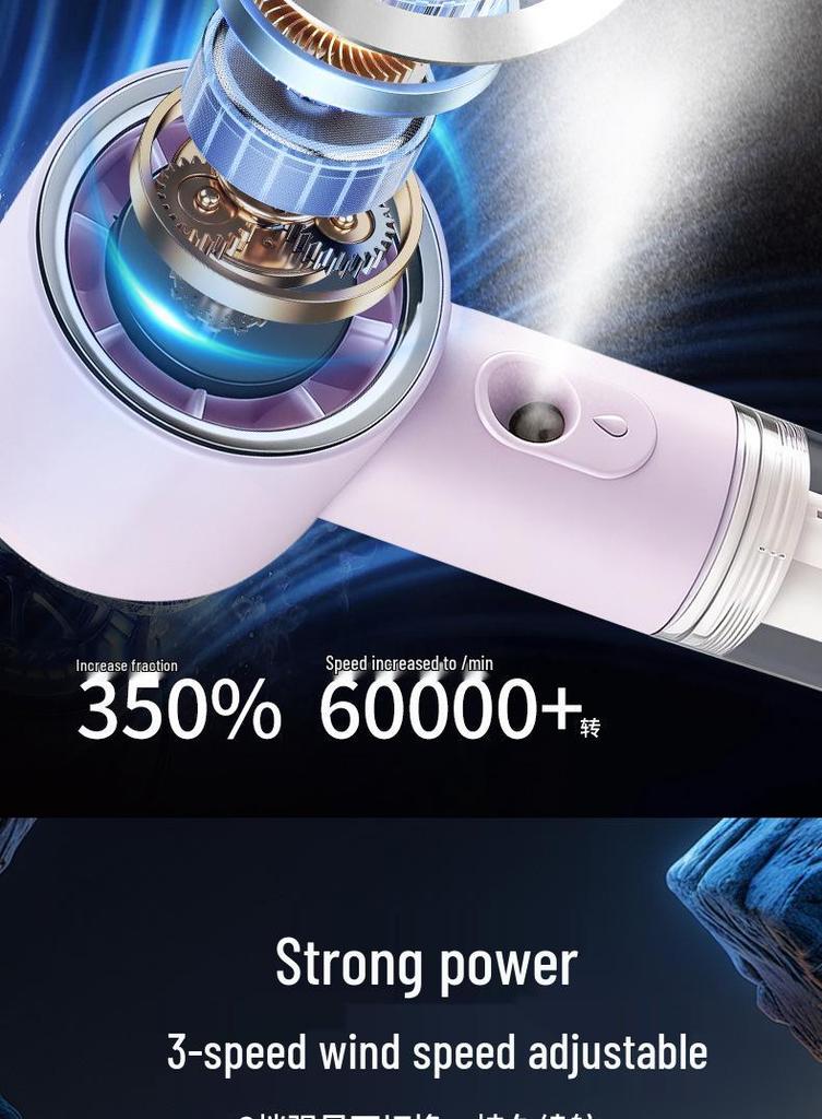 Portable Rechargeable Mini Fan: High-Speed, Long-Lasting Desktop & Handheld Humidifying Spray for Summer Cooling