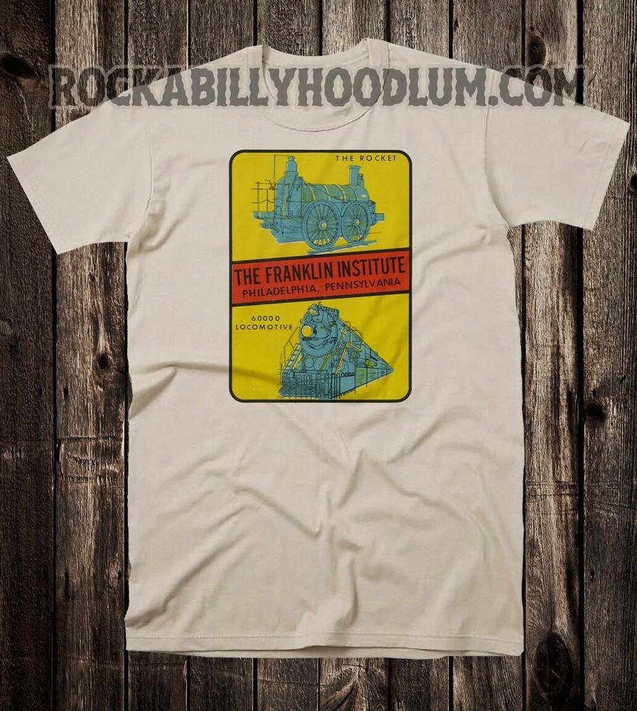 

Retro Travel Tee T Shirt 100% Cotton Tourist Franklin Institute Philadelphia L