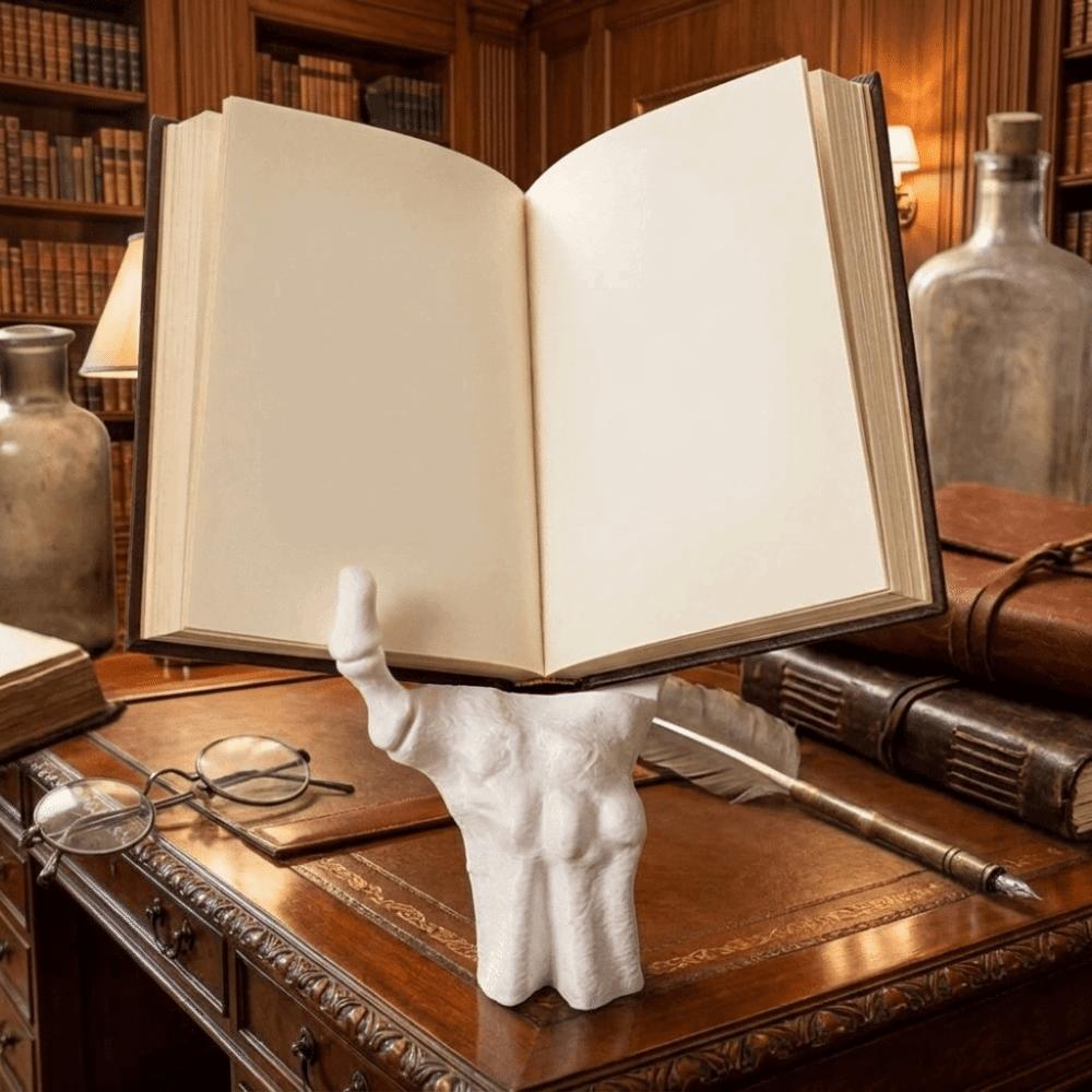 Gothic Style Halloween Skeleton Hand Shaped Bookshelf 3D Printing Book Display Rack Home Decor