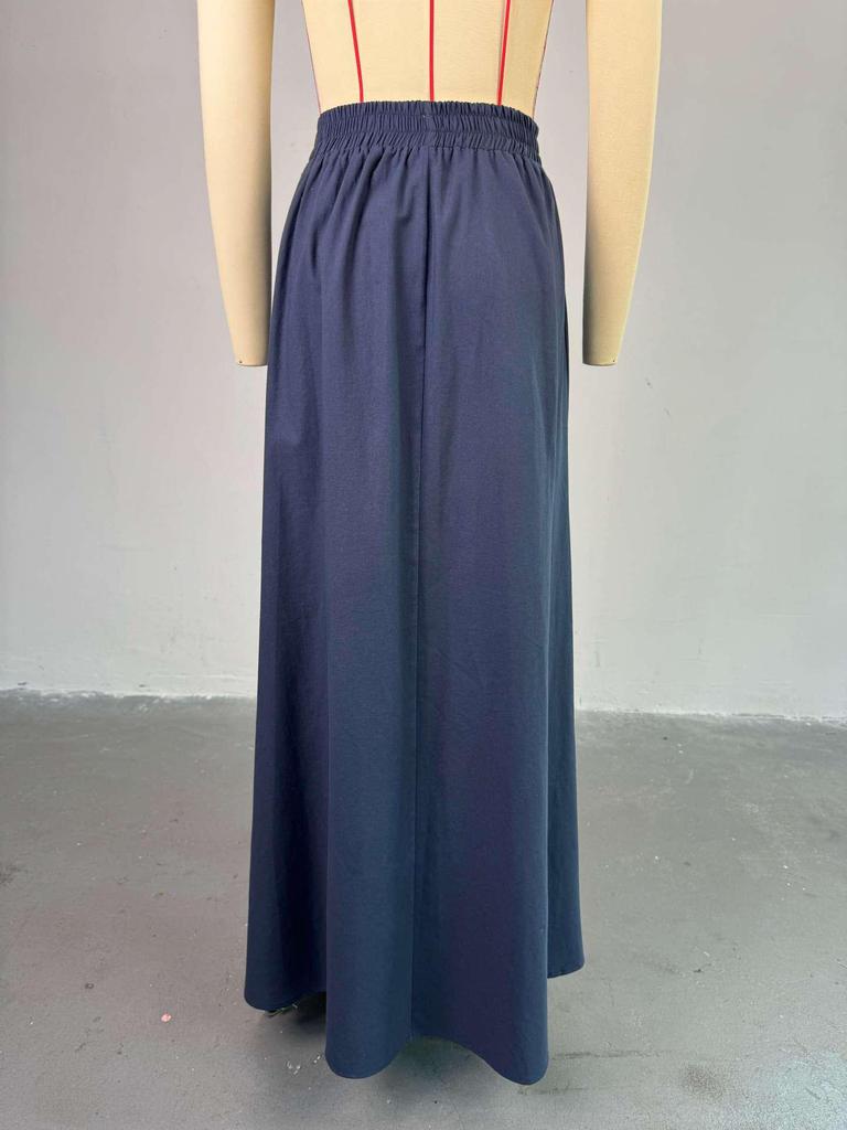 2025 Sommer Damen Casual Bindecardigan & High Waist Midi Rock Set