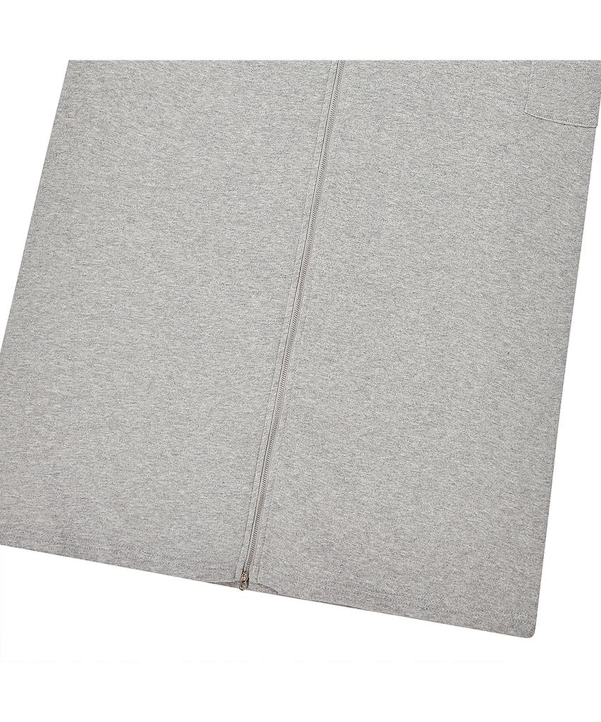 THE GREEN LAB Two-Way Zipper Cargo Long Skirt [Melange Grey]