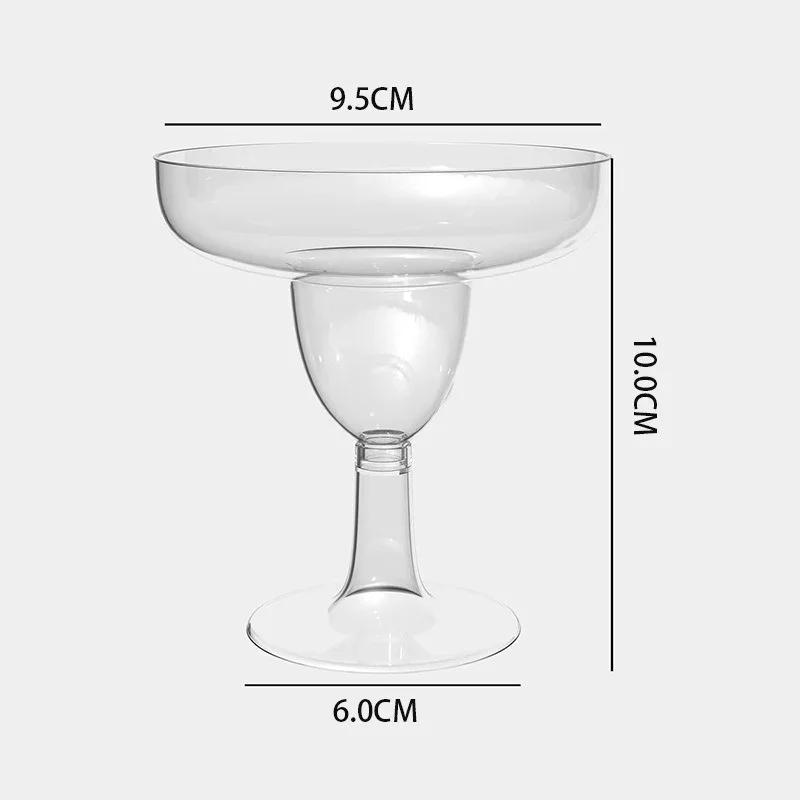 20Pcs 5Oz Plastic Disposable Goblet Transparent Ice Cream Cocktail Champagne Martini Glass Margarita Glass for Party Wedding